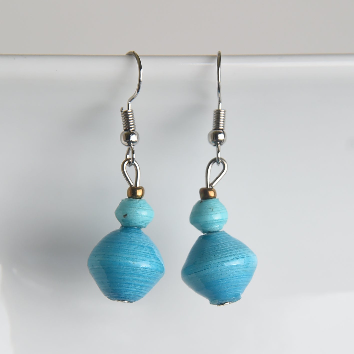 Recycled paper bead earrings – N9na's Apothecary